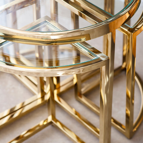 PaulaHome - Glass Side Table with additional 4 tables